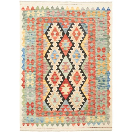 Tappeto Kilim Afghanistan beige grigio 132x181