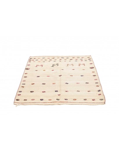 Tappeto Kilim Vintage Persia bianco grigio 110x126
