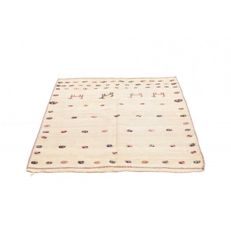 Tappeto Kilim Vintage Persia bianco grigio 110x126