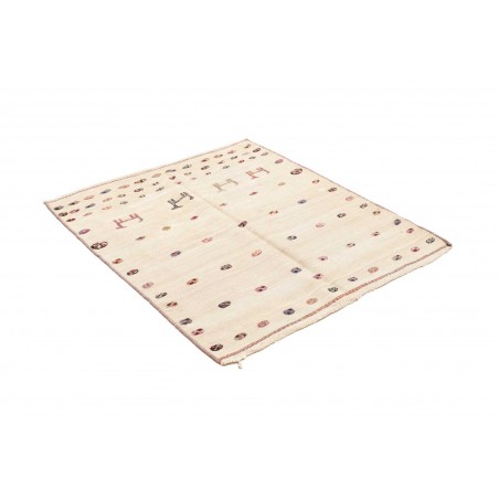 Tappeto Kilim Vintage Persia bianco grigio 110x126