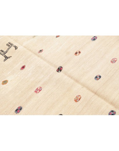 Tappeto Kilim Vintage Persia bianco grigio 110x126