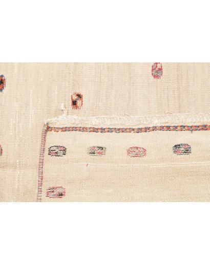 Tappeto Kilim Vintage Persia bianco grigio 110x126