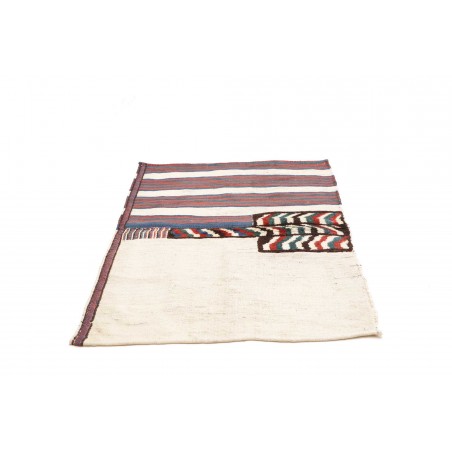 Tappeto Kilim Vintage Persia bianco azzurro 146x74