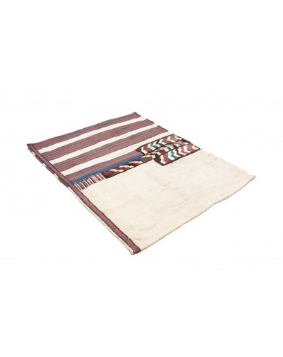 Tappeto Kilim Vintage Persia bianco azzurro 146x74