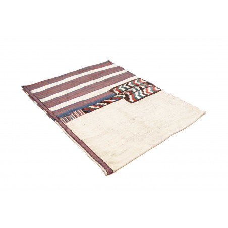 Tappeto Kilim Vintage Persia bianco azzurro 146x74