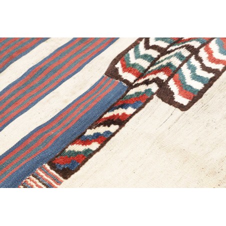 Tappeto Kilim Vintage Persia bianco azzurro 146x74