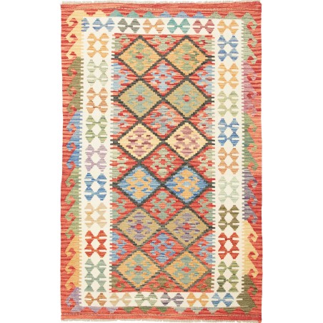 Tappeto Kilim Afghanistan marrone azzurro 125x200