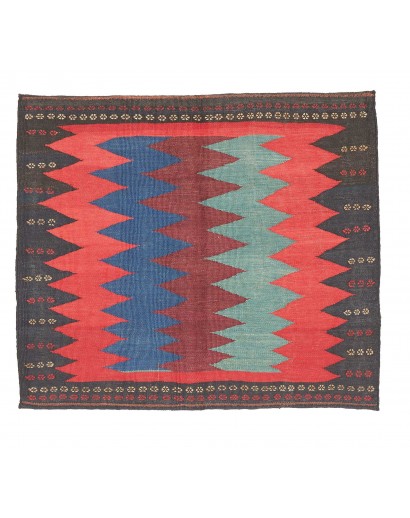 Tappeto Kilim Vintage Persia azzurro rosso 80x63