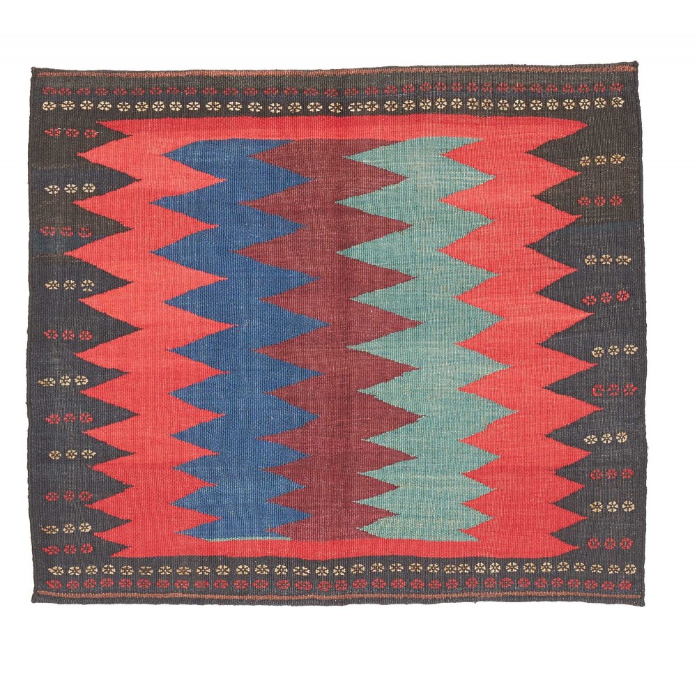 Tappeto Kilim Vintage Persia azzurro rosso 80x63