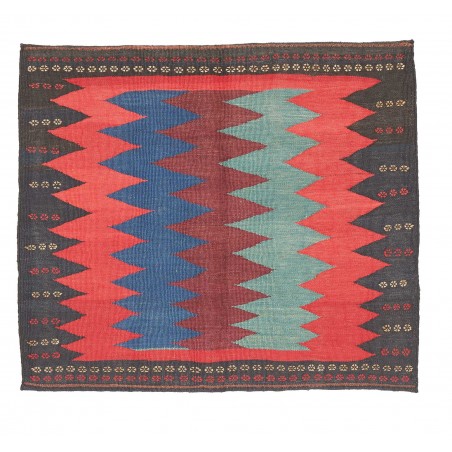 Tappeto Kilim Vintage Persia azzurro rosso 80x63