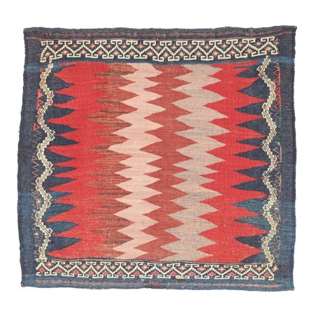 Tappeto Kilim Vintage Persia rosso grigio 77x74