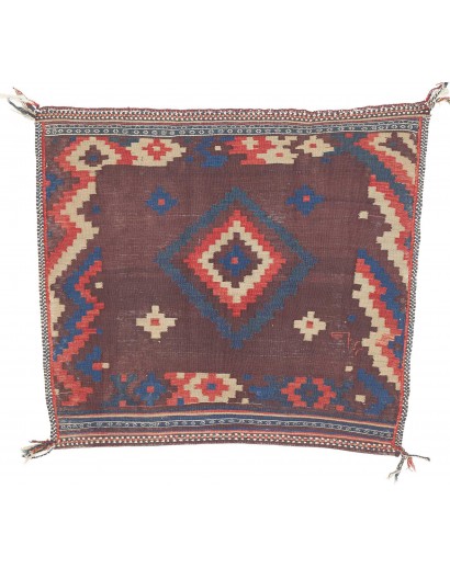 Tappeto Kilim Vintage Persia azzurro marrone 108x123