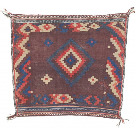 Tappeto Kilim Vintage Persia azzurro marrone 108x123