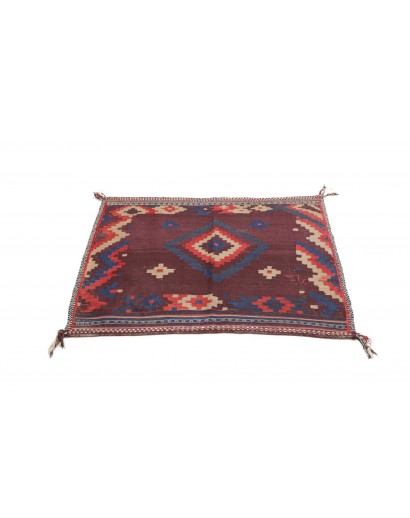 Tappeto Kilim Vintage Persia azzurro marrone 108x123
