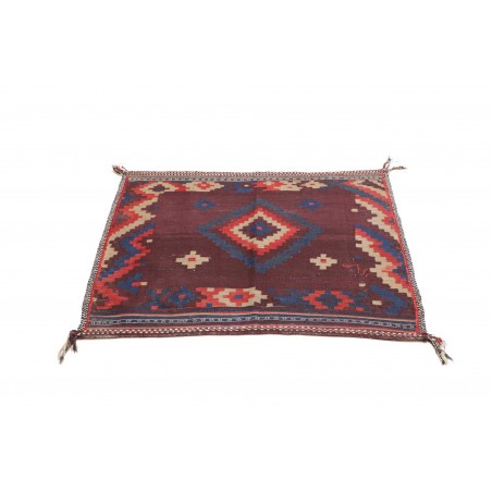 Tappeto Kilim Vintage Persia azzurro marrone 108x123