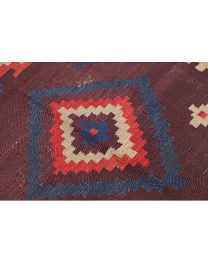 Tappeto Kilim Vintage Persia azzurro marrone 108x123