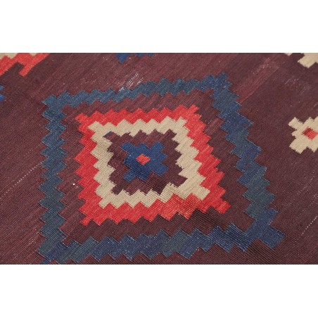 Tappeto Kilim Vintage Persia azzurro marrone 108x123