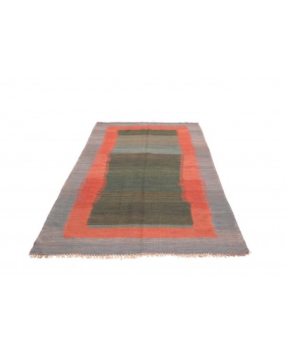 Tappeto Kilim Vintage Persia marrone verde 121x241