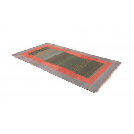 Tappeto Kilim Vintage Persia marrone verde 121x241