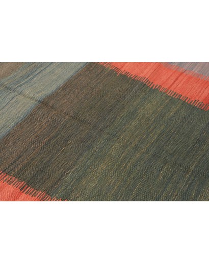 Tappeto Kilim Vintage Persia marrone verde 121x241