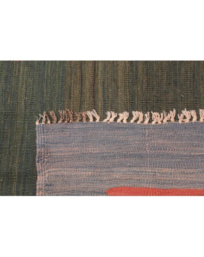 Tappeto Kilim Vintage Persia marrone verde 121x241