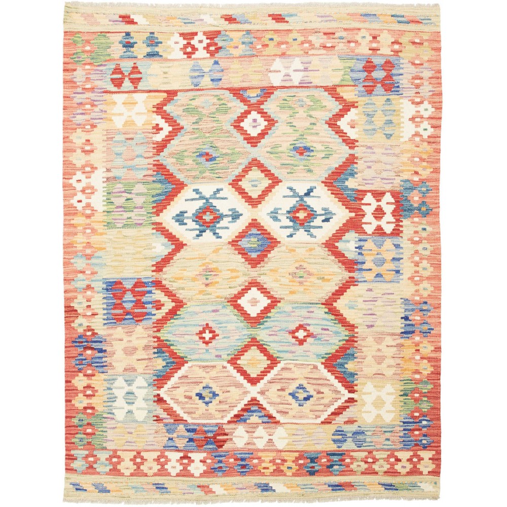 Tappeto Kilim Afghanistan giallo arancione 132x172