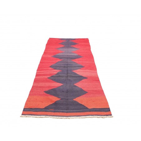 Tappeto Kilim Vintage Persia rosso azzurro 109x301