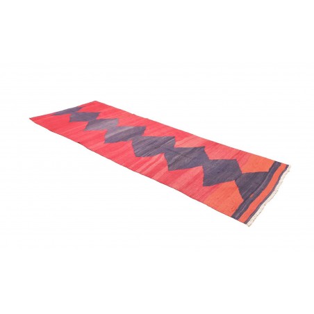 Tappeto Kilim Vintage Persia rosso azzurro 109x301