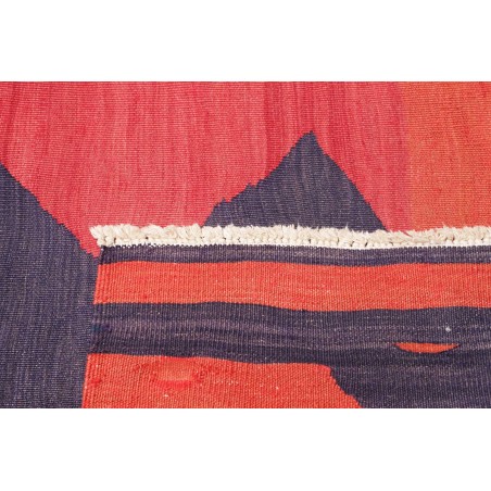 Tappeto Kilim Vintage Persia rosso azzurro 109x301