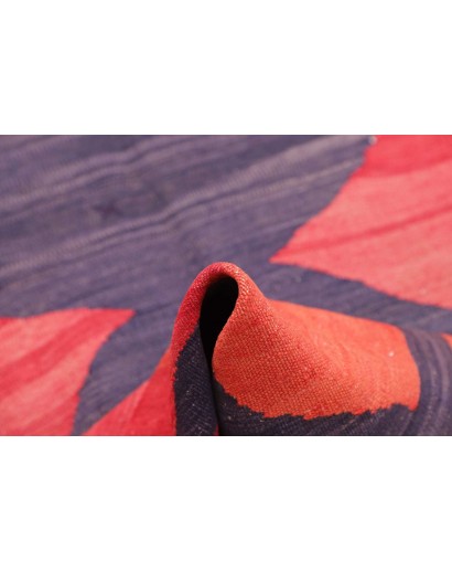 Tappeto Kilim Vintage Persia rosso azzurro 109x301