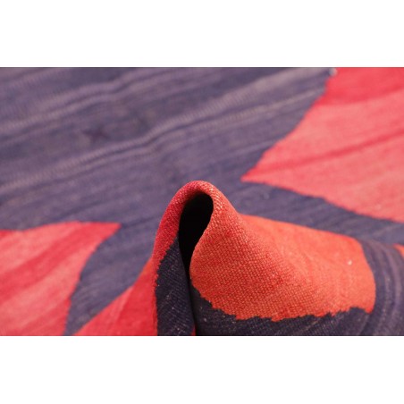 Tappeto Kilim Vintage Persia rosso azzurro 109x301