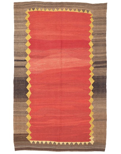 Tappeto Kilim Vintage Persia rosso 146x344