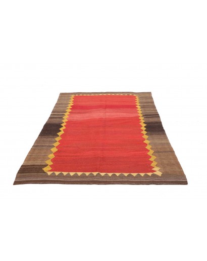 Tappeto Kilim Vintage Persia rosso 146x344