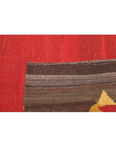 Tappeto Kilim Vintage Persia rosso 146x344