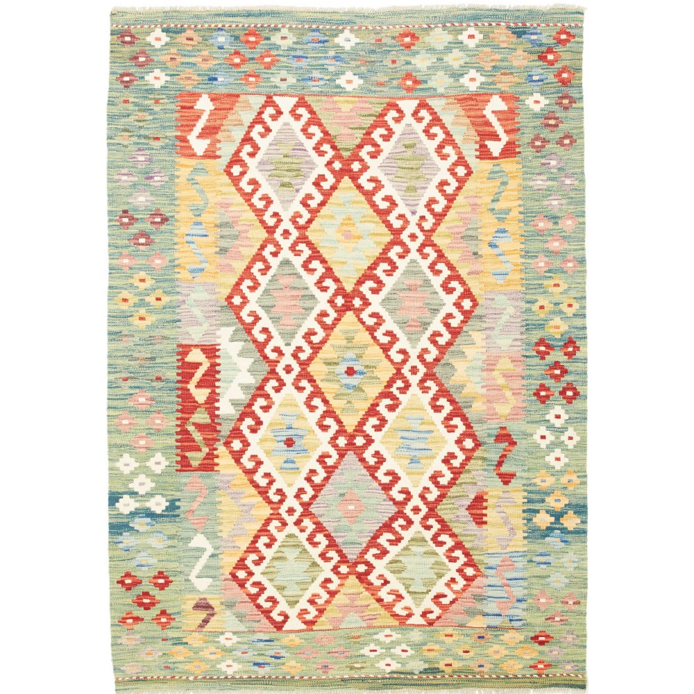 Tappeto Kilim Afghanistan beige giallo 127x178