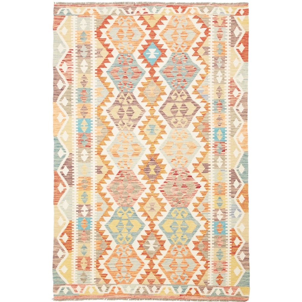 Tappeto Kilim Afghanistan giallo arancione 125x189