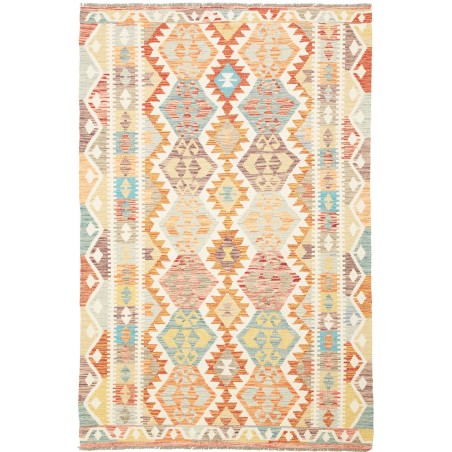 Tappeto Kilim Afghanistan giallo arancione 125x189