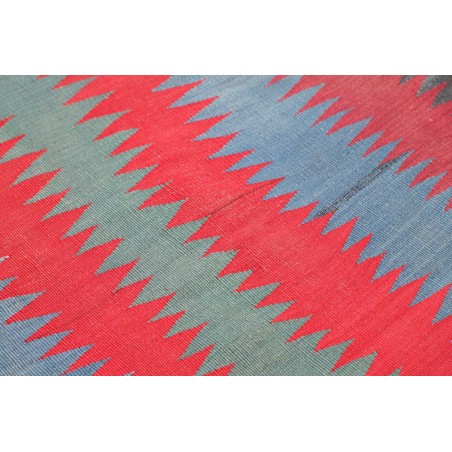Tappeto Kilim Vintage Persia azzurro rosso 113x107