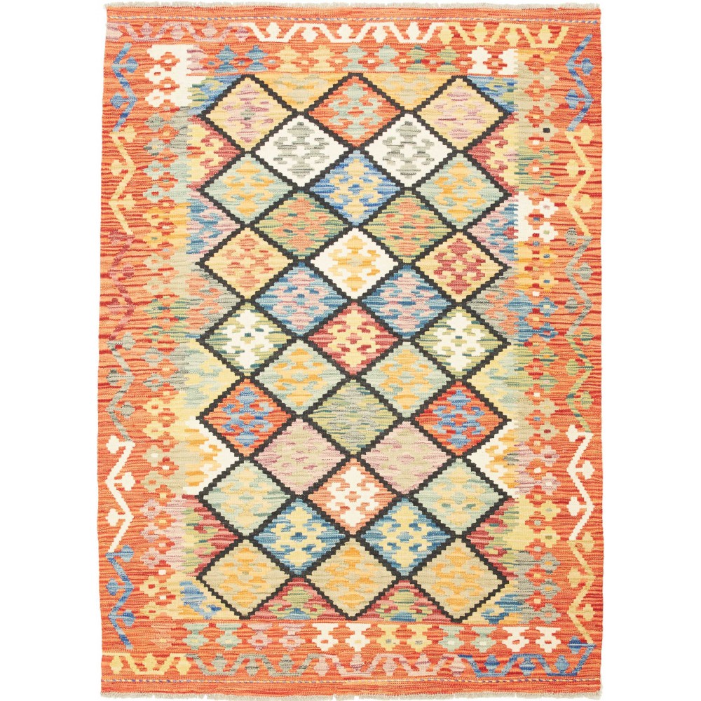 Tappeto Kilim Afghanistan marrone 133x181