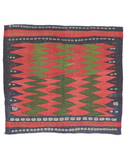 Tappeto Kilim Vintage Persia azzurro bianco 105x94