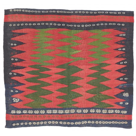 Tappeto Kilim Vintage Persia azzurro bianco 105x94