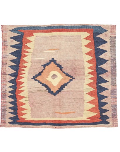 Tappeto Kilim Vintage Persia marrone grigio 118x107