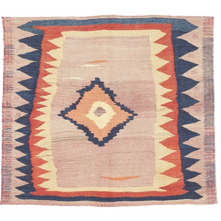 Tappeto Kilim Vintage Persia marrone grigio 118x107