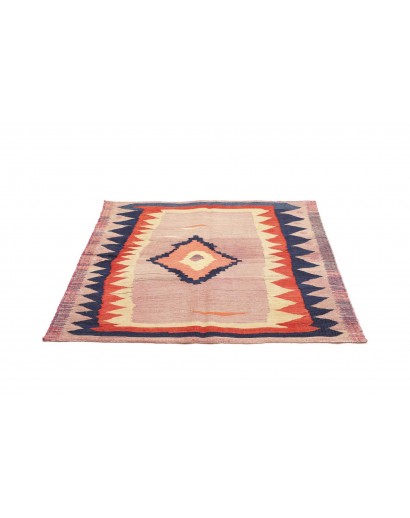 Tappeto Kilim Vintage Persia marrone grigio 118x107