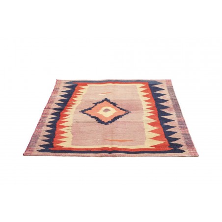 Tappeto Kilim Vintage Persia marrone grigio 118x107