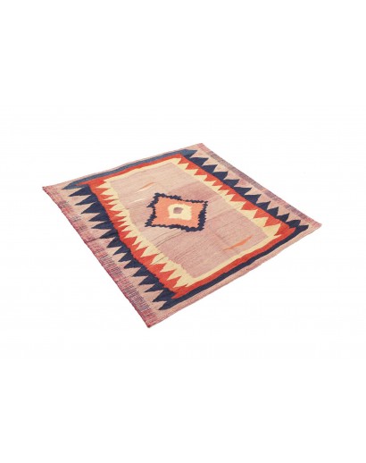 Tappeto Kilim Vintage Persia marrone grigio 118x107