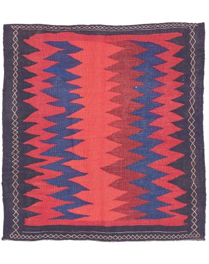 Tappeto Kilim Vintage Persia rosso grigio 105x112