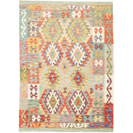 Tappeto Kilim Afghanistan marrone rosso 129x178