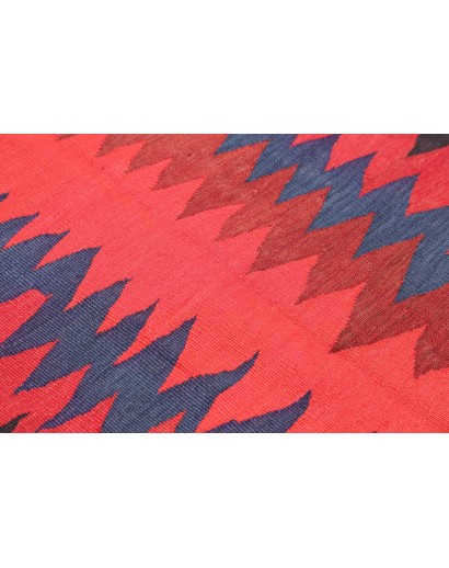 Tappeto Kilim Vintage Persia rosso grigio 105x112