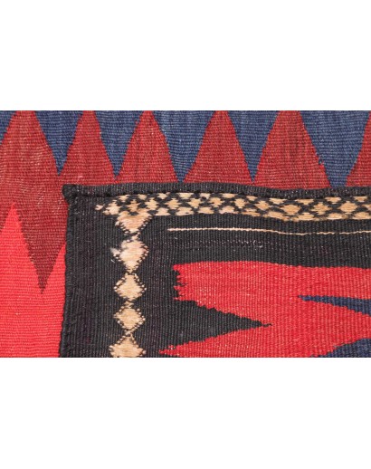 Tappeto Kilim Vintage Persia rosso grigio 105x112